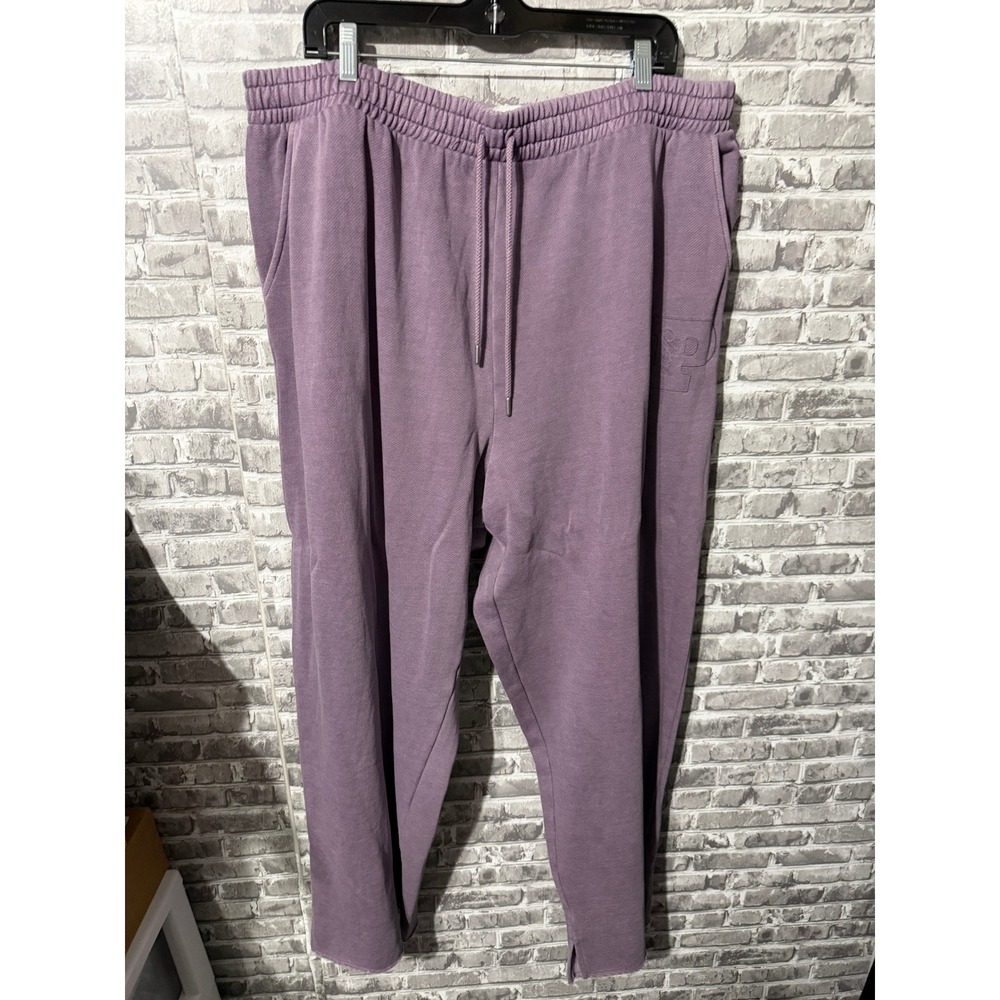 Victorias Secret PINK Purple Fleece Lounge Pants XXL High Rise Drawstring Sweat